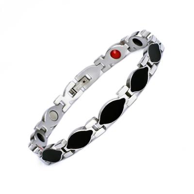 China Other Electromagnetic Magnetic Therapy Products Black Stainless Steel Bracelet Jewelry for sale