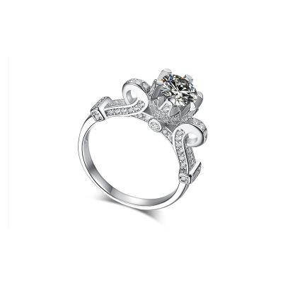 China CLASSIC Full-inlaid 90 Round White Gold Diamond Ring Diamond Plated Wedding Proposal Loose Diamond Ring Dihao for sale