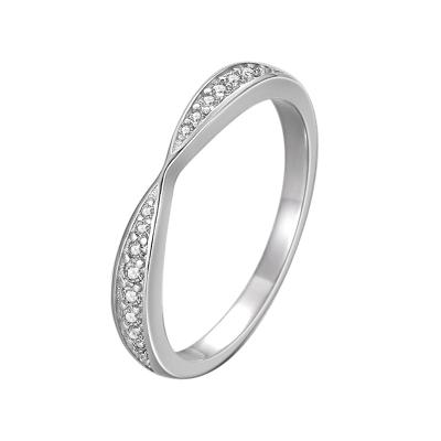 China Sterling Silver Inlaid Ring Silver925 Sterling Diamond Ring Romantic Style Low Profile Zircon Simulation for sale