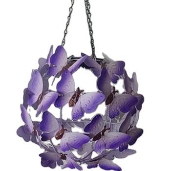 China Eco - Friendly Hanging Hollow Metal Ball Garden Butterflies Light Decor for sale