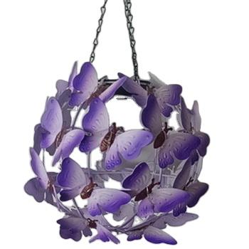 China Eco-Friendly Vivid Garden Lights Solar Powered Cavity Butterfly Ball Garden Light Hanging Hanging for sale