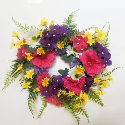 China Eco-friendly red-pink peony garlands of various flowers door braids rattan garland flowers hanger for sale