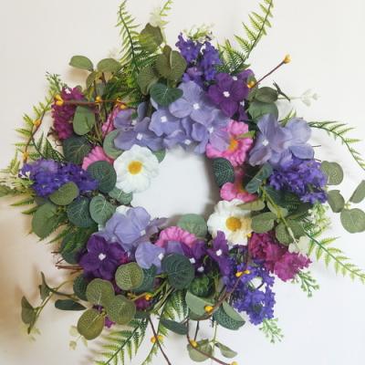 China Plant Direct Plastic Handmade Silk Flower Hanging Garland Vintage Garland Mix Dried Flower Eco-friendly Lavender for sale