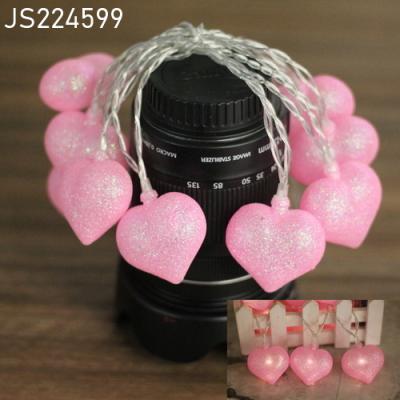 China Home decoration valentines day party room decoration hanging pink heart shaped lights string led lights for sale