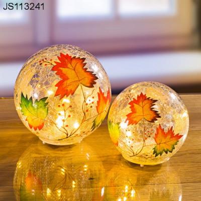 China Europe Home Lamp Ornament Split Energy Saving Glass Ball Crackle Light Globe Battery Operated Ball for sale