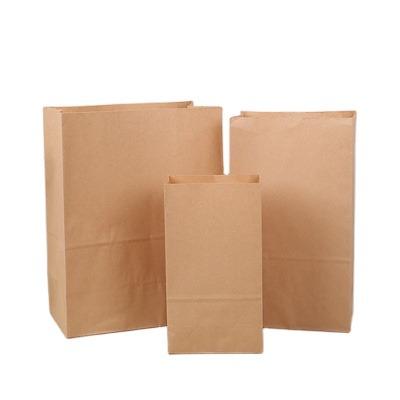 China Wholesale Recyclable Paper Takeout Bag Food Packaging Snack Bag Factory Oilproof Coated Square Bottom Bag for sale