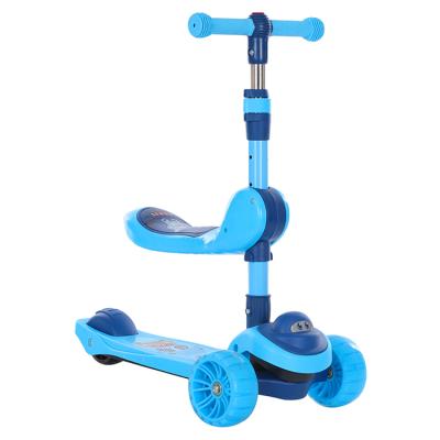 China ONE BUTTON FOLDING BABYLAND 2021 New Fodable Cute Baby Scooter For Kids With Seater And Turn Signal Wheels for sale