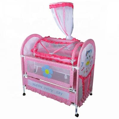 China BABYLAND Modern Factory Multifunctional Baby Hutch Baby Cradle Child Beds with Doubles Mosquito Cribs for sale