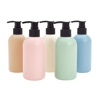 China New Product Recyclable Custom Wheat Straw Plastic Bottle Biodegradable Eco Friendly Bottle For Shampoo for sale