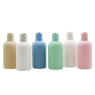 China OEM Hotel Amenities Recyclable Empty Cosmetic Shampoo Pump Packaging Wheat Straw Biodegradable Plastic Bottle for sale