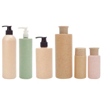 China Custom Logo Recyclable Wholesale Recyclable Biodegradable Wheat Straw Shampoo /Cosmetic Bottle Packaging OEM for sale