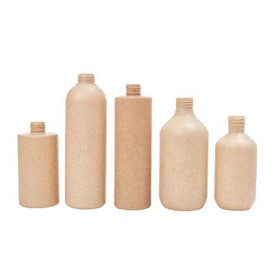 China Factory Recyclable Custom Biodegradable Empty Hair Conditioner Shampoo Travel Packaging Wheat Straw Bottles for sale