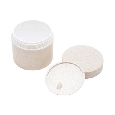 China Custom Recyclable High Quality Plastic Wheat Straw Cosmetic Jar Skin Care Cream Jar Jar With Screw Top for sale