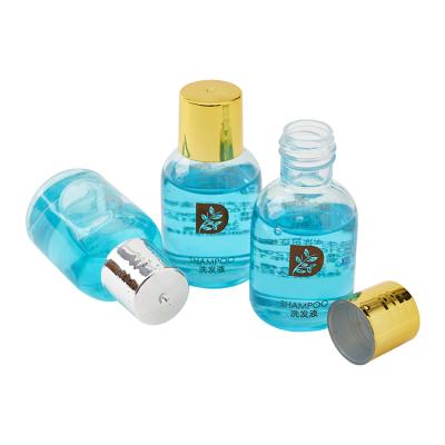 China Exquisite Disposable Hotel Amenities Customized Transparent Plastic 30ml Biodegradable Hotel Amenities Shampoo Bottle for sale