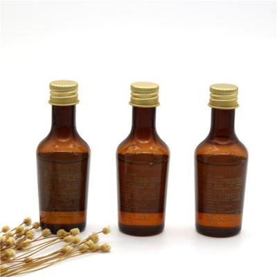 China Custom Logo Hotel Plastic Aluminum Cap Brown Personal Care Bottle for sale