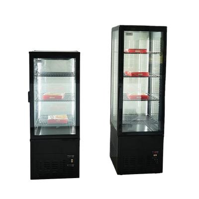 China Single-Temperature Kenkuhl Double Door Four Sided Glass Pastry Countertop Cooled Display Cabinet Refrigerator for sale