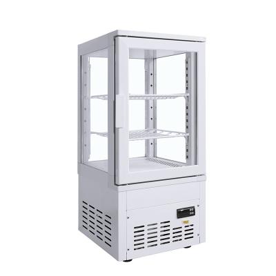 China Kenkuhl 130L Glasses Four Sided Display Refrigerator Four Sided Upright Display Bar Cooler For Cake Pizza for sale