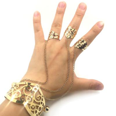 China Simple Multilayer Tassel Bracelet Gold Silver Color Alloy Finger Chain Harness Hand Chain Jewelry Accessories High Quality for sale