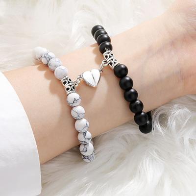 China High Quality Fashion Natural Stone Beads Yoga Couples Bracelet For Lovers Distance To Couple Magnet Bracelets Friendship Jewelry for sale