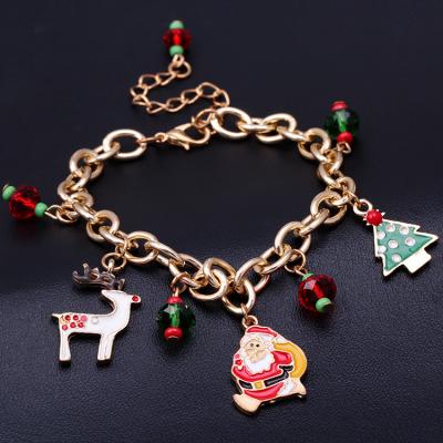 China 2021 Cute New Arrival Alloy Christmas Old Man Bracelet Jewelry Christmas Tree Gift Bracelet For Women Girls for sale