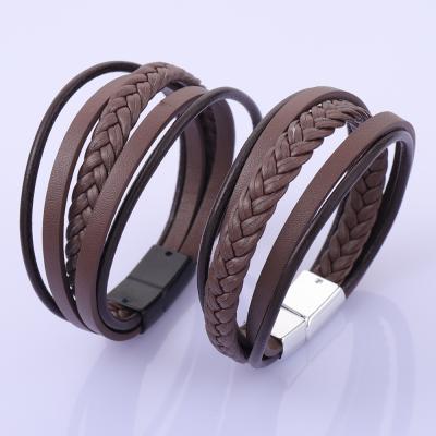 China Wholesale High Quality Retro Genuine Leather Bracelet Hot Selling Genuine Braided Handmade Bracelet For Men for sale