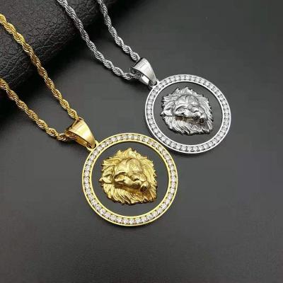 China High Quality Hip Hop Stainless Steel Charm Pedant Necklace Popular Gold Plated Necklace Pendant For Men for sale