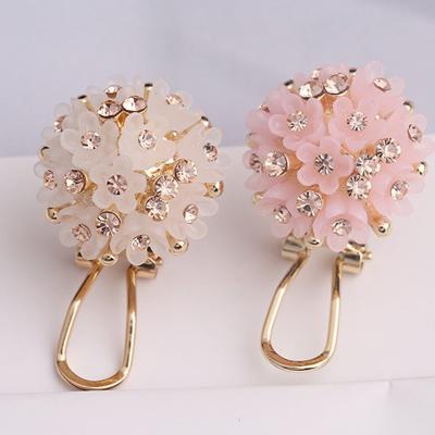 China Fashionable Hot Sale Rose Flower Rhinestone Crystal Stone Flatback Button Earrings Female Sewing Jewelry for sale