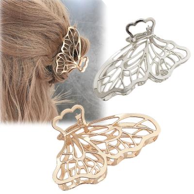 China Women Popular Girls Hair Claw Clamps Large Size Geometric Metal Butterfly Hair Claw Clip for sale