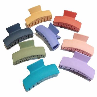 China Painted Soft Single Resin Matte Hair Claw Hair Candy Color Handle For Women Hair Claw Matte for sale