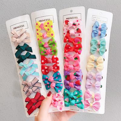 China 10pcs Sweet Hair Bows For Girls Hairpin Cute Baby Kids Hair Cuts Dot Plaid Girls Gift Kids Hair Accessories The Lovely for sale