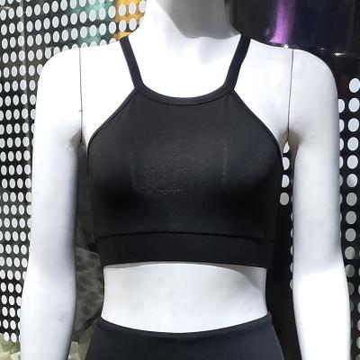 China New Designer Custom Backless V Shape Breathable Sports Bra Holes Training Yoga Bra for sale