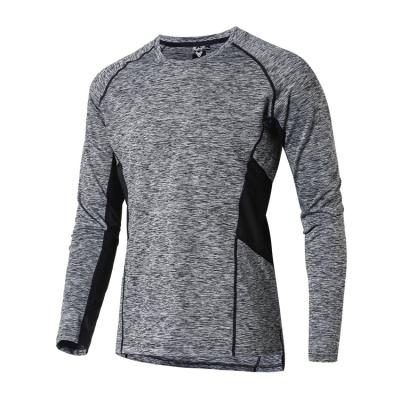 China Custom Round Neck Mens Breathable Gym Sports Quick Dry Breathable Long Sleeve T-Shirts Top for sale