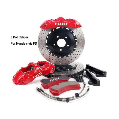 China Car Motorcycle KLAKLE Designer Brake System GT6 Brake Calipers 355*32MM Auto Racing Brake Rotor For Honda Civic FD 2008 for sale