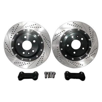 China Car Refitting Brake KLAKLE Car Brake System Rear Wheel Brake Disc Drilled Rotor 355*12MM For VW Golf GTI 2013 Original Caliber for sale