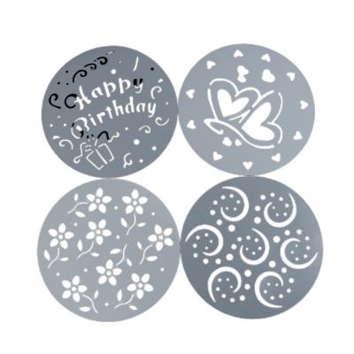 China 4 Pieces Set 4pc/set Cake Stencils Flower Spray DIY Stencil Decorating Fondant Mold Template Printing Pastry Mold Kitchen Baking Tool for sale