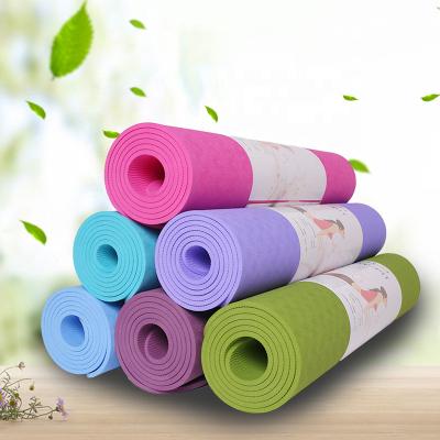 China Custom Waterproof Exercise Fitness Non-Slip Print Pilates Band Yoga Mats Thick 6mm Eco-Friendly Non-Slip Home Eco-Friendly for sale