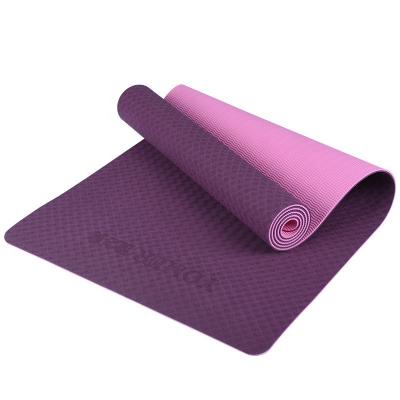 China Non-slip Waterproof Yoga Mat With Strap Pilates Band Logo Thick Safe Home Exercise Fitness Non-slip Eco-Friendly Double Layer Anti Slip for sale