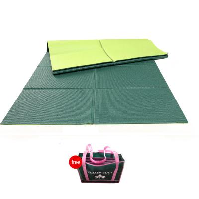 China New Design Non-slip Pilates Fitness Exercise Mats Eco Friendly Reasonable Price Foldable Double Layer PVC Material Yoga Mat For Travel for sale