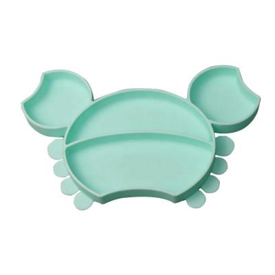 China Children's Kids Roll Tableware Suction Dish Baby Silicone Feeding Dinner Dishes for sale