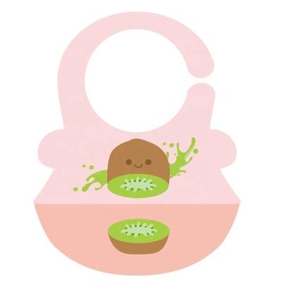 China Wholesale Viable Series Adjustable Silicon Fruit Bib Cartoon Washablefood Feeding Pattern Soft Silicone Baby Free Waterproof Bibs for sale