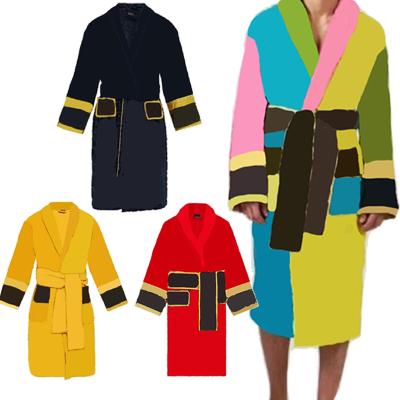 China Designer 100% Cotton QUICK DRY Bathrobe Luxury Long Robe Sleepwear Pajama Bath Robe for sale