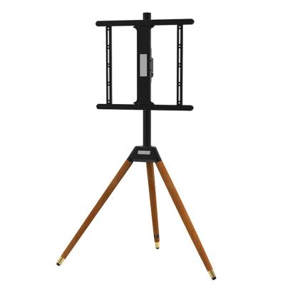 China Artistic Triangle Tripod Floor TV Stand Office Furniture Stand Flat Screen TV Display Portable Black Floor TV Stand For Living Room for sale