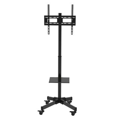 China Q235 Steel + Universal Plastic Modern Heavy Duty LCD Led Rolling Adjustable Steel Floor Tv Bracket Mobile Tilt Mount Cart for sale