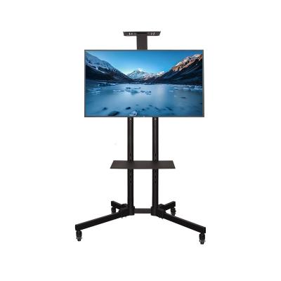 China Cold Rolled Steel+Plastic+Pulley Demountable TV Cart Mobile TV Cart Universal Floor TV Mount With Wheels for sale