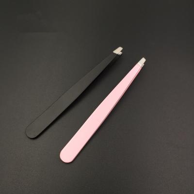 China Eco-friendly Good Quality Professional Pink Stainless Steel Eyebrow Tweezers Set for sale