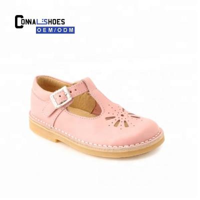 China Connal Breathable Toddler Genuine Leather Customize Loose Pink Color Girls Mary Jane School Shoes For Kids for sale