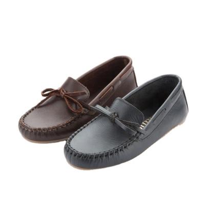 China Classic Flat Custom Kids Shoes Western Custom Boy Loafers Moccasin Loafers Genuine Leather Boy Shoes Kids Slip On Loafers for sale