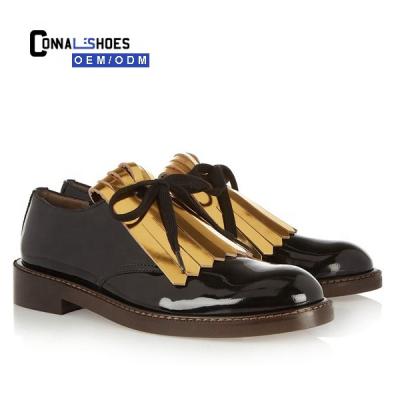 China Fashion\Connal Comfortable Fashion Tassel Style Kids Oxford Brogues Patent Leather Shoes for sale