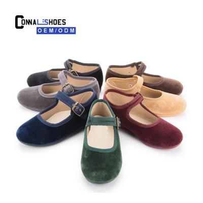 China Lightweight Connal Kids Different Colors Velvet Loop Max Mary Jane Shoes for sale