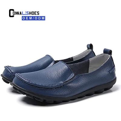 China Flat Shoes For Women Casual Slip On Driving Loafers Comfortable Leather Outdoor Walking Flat Shoes for sale